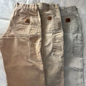 Carhartt Cargo Dungarees B11 36X30 DES DKH And Tan Lot Of 3
